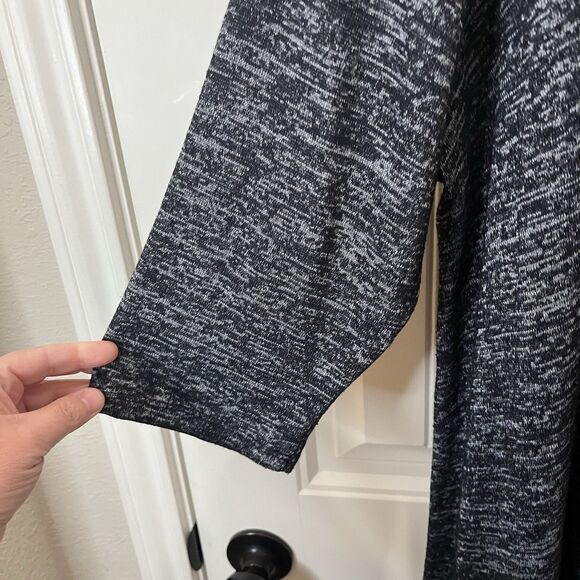 Try This Gray Heathered Space Dye Long Sleeve V Neck Dress Womens Size 2X - Picture 4 of 10